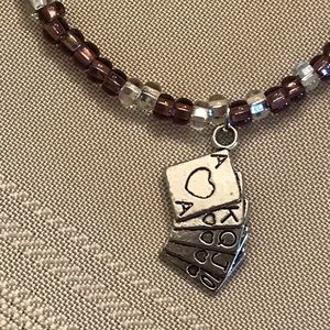 Hand made gambling playing cards charm bracelet